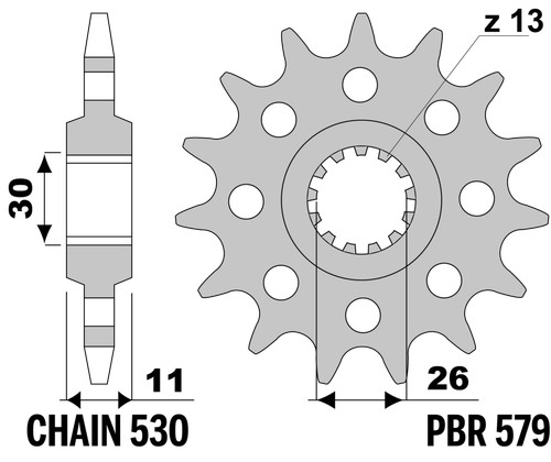 Pignone acciaio per yamaha fz1 - acciaio,